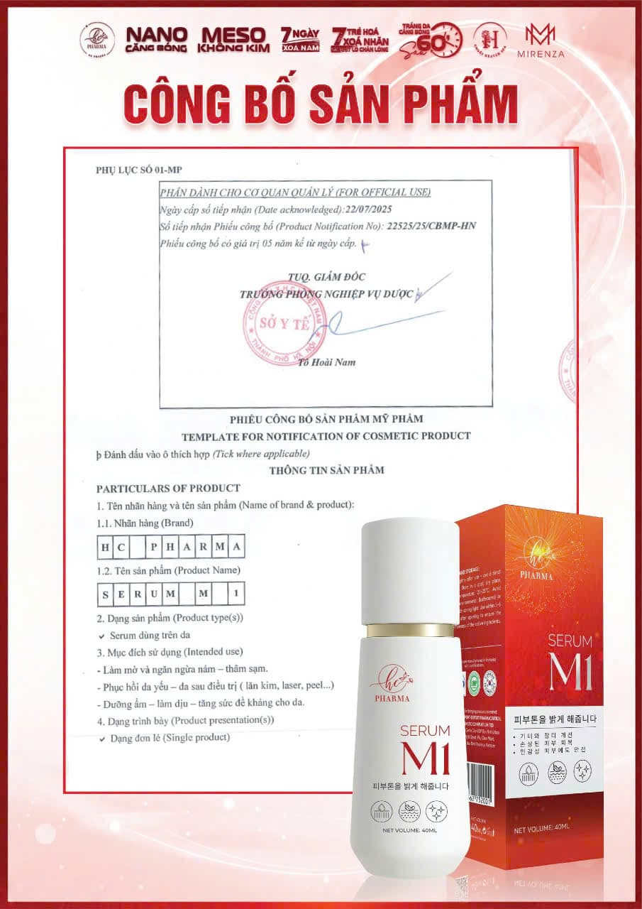Phiếu công bố Serum M1