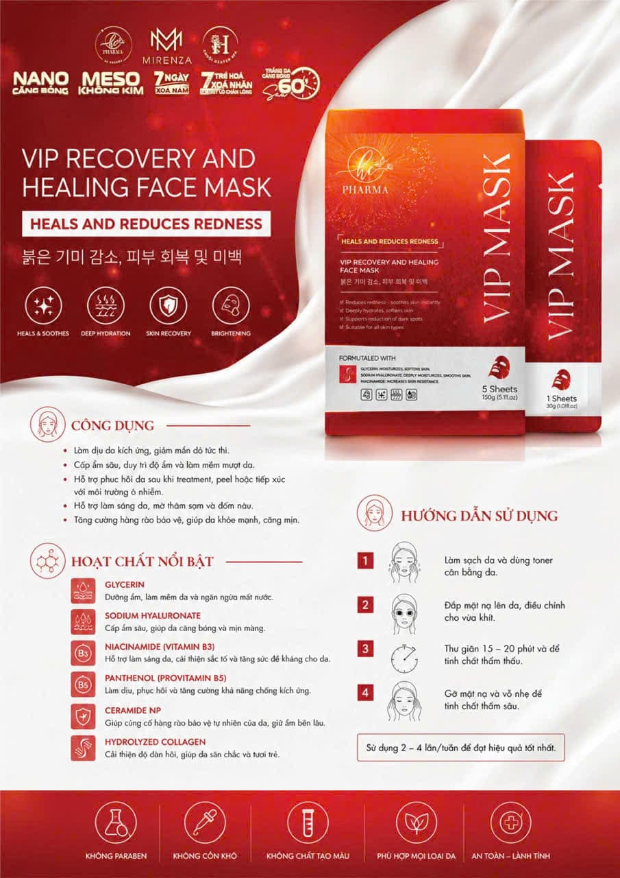 Tài liệu sản phẩm Mặt nạ Phục hồi – Giảm đỏ VIP
