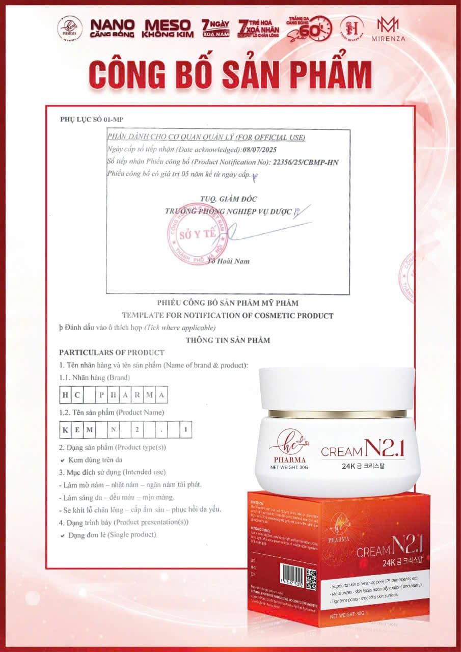Phiếu công bố Kem N2.1