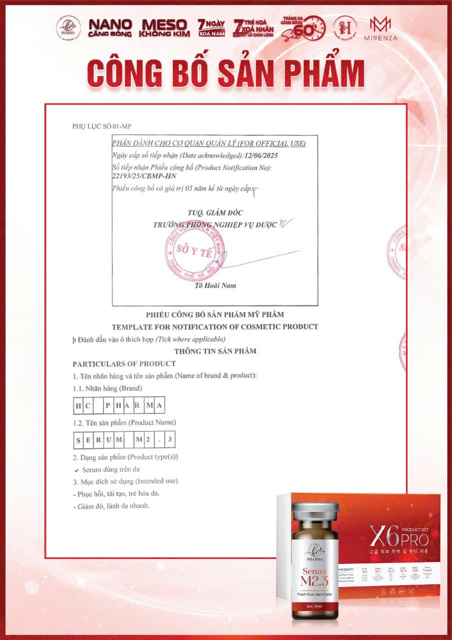 Phiếu công bố Serum M2.3