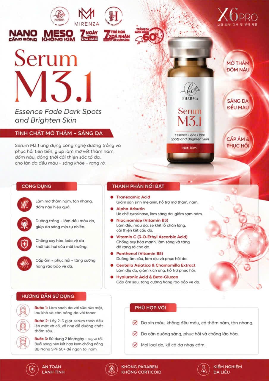 Tài liệu sản phẩm Serum M3.1 (trong bộ X6 Pro)