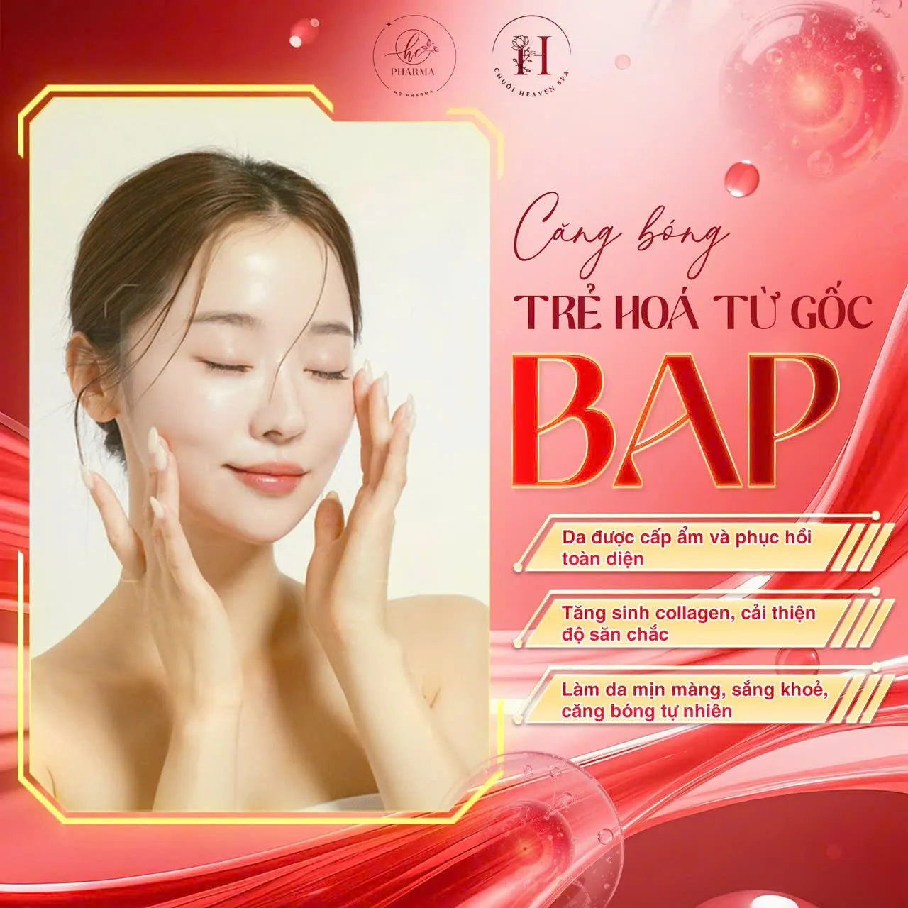 Poster giải pháp cấp ẩm, hỗ trợ tăng sinh collagen, làm da mịn màng