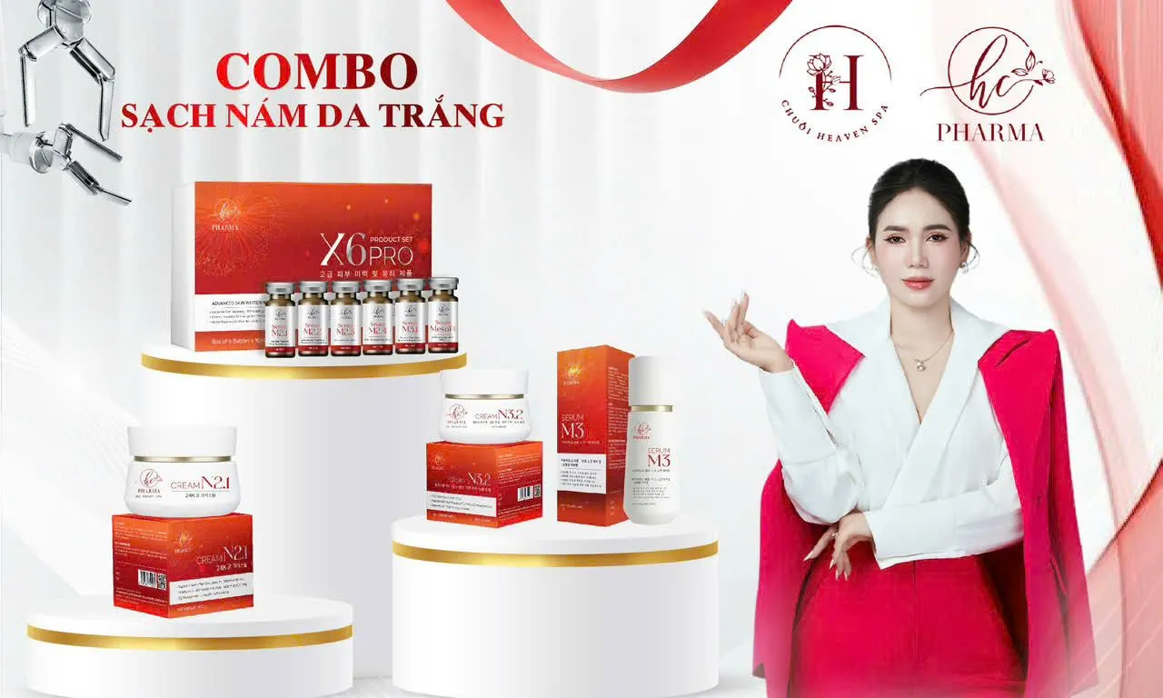 Combo sản phẩm hỗ trợ cải thiện nám và làm sáng da của HC Pharma