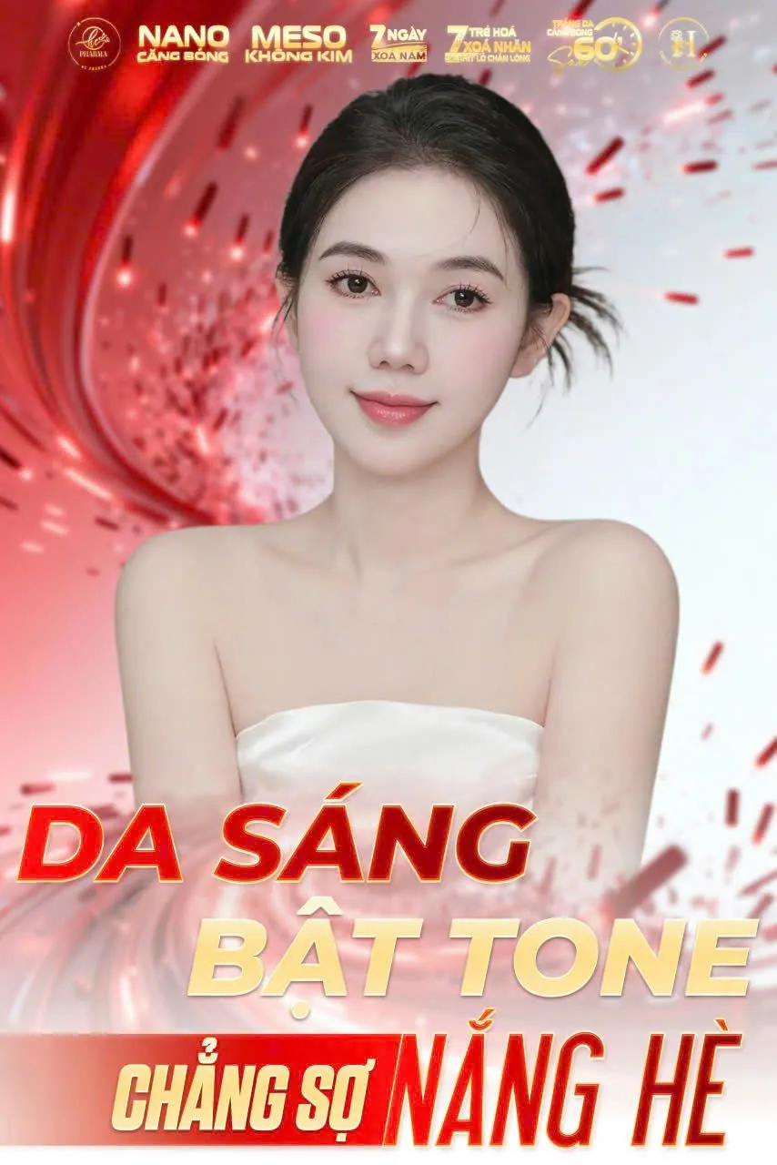 Poster chăm sóc da sáng đều màu, chống nắng mùa hè của HC Pharma
