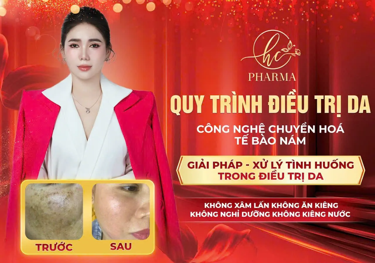 Poster quy trình điều trị da công nghệ chuyển hóa tế bào của HC Pharma