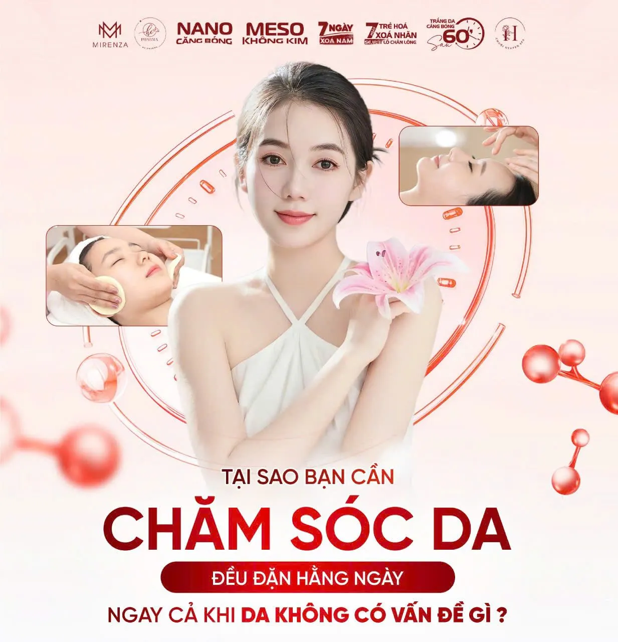 Poster kiến thức về chăm sóc da đều đặn hằng ngày của HC Pharma