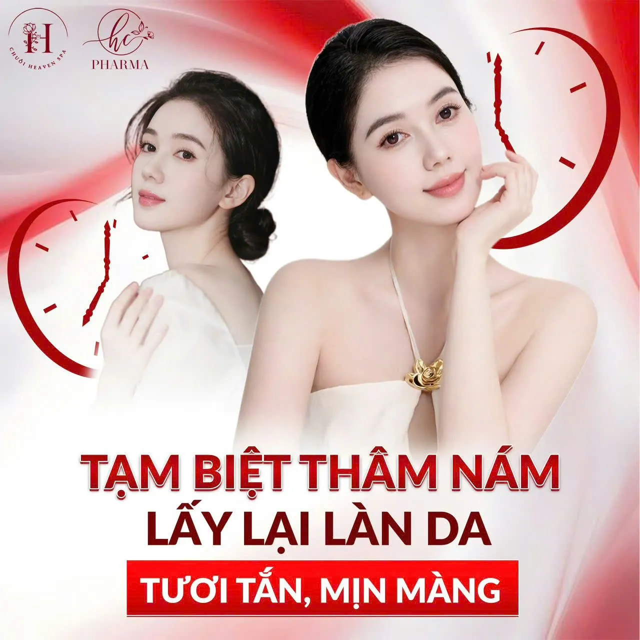Poster giải pháp hỗ trợ cải thiện thâm nám, làm da tươi mịn của HC Pharma