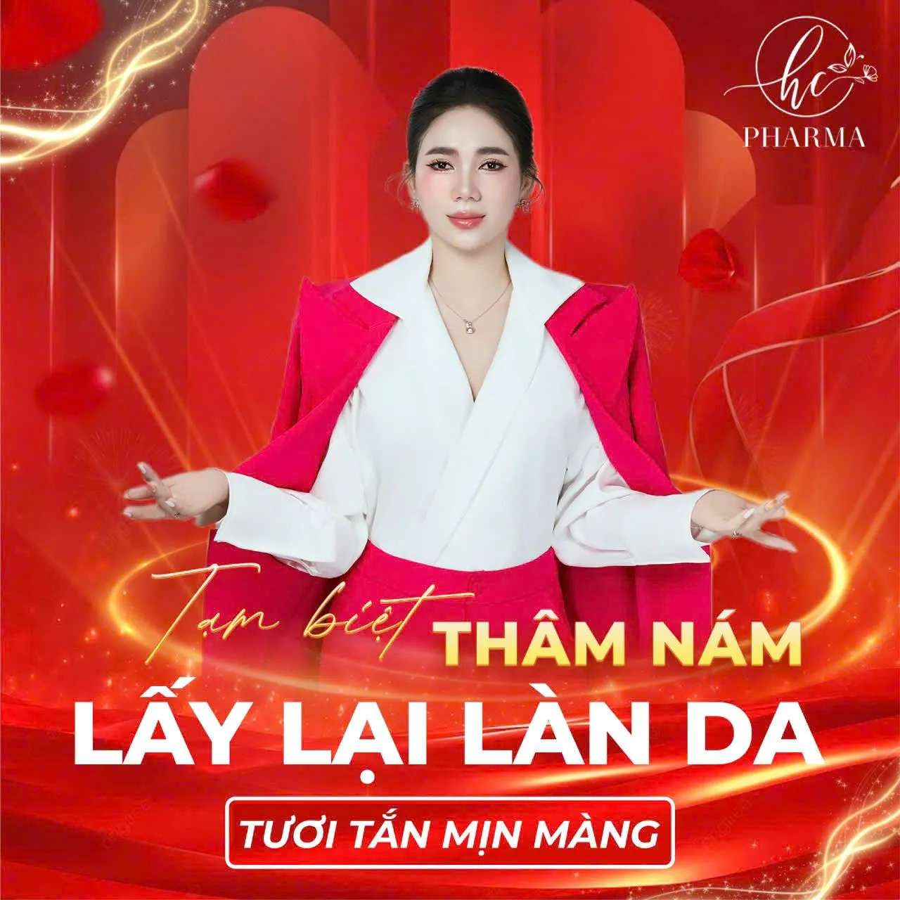 Poster Chủ tịch HC Pharma giới thiệu giải pháp chăm sóc thâm nám